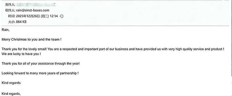 ​Kundberöm: Vår förpackning och service har tillfredsställt våra långsiktiga partners