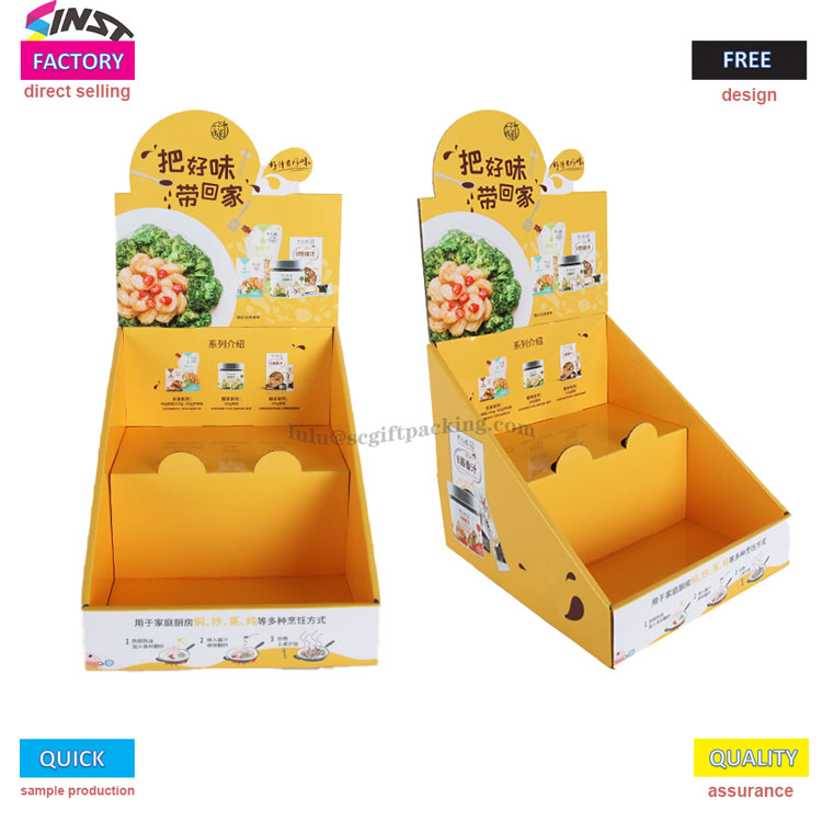 Supermarket kryddor bänkskartong displaybox